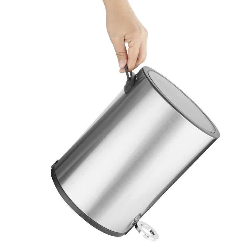 Jantex Round Brushed Steel Pedal Bin 6Ltr HT479