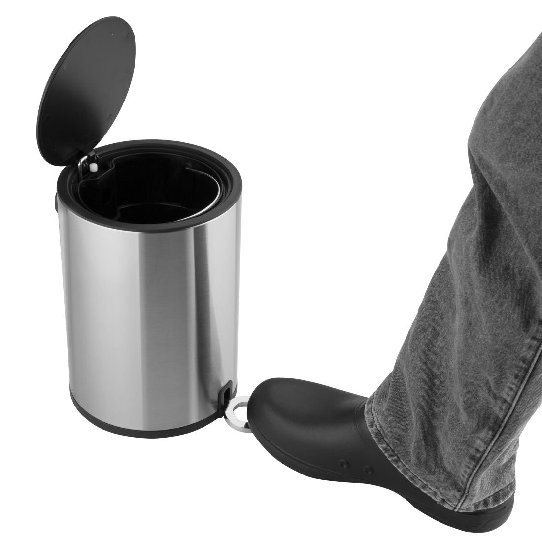 Jantex Round Brushed Steel Pedal Bin 6Ltr HT479