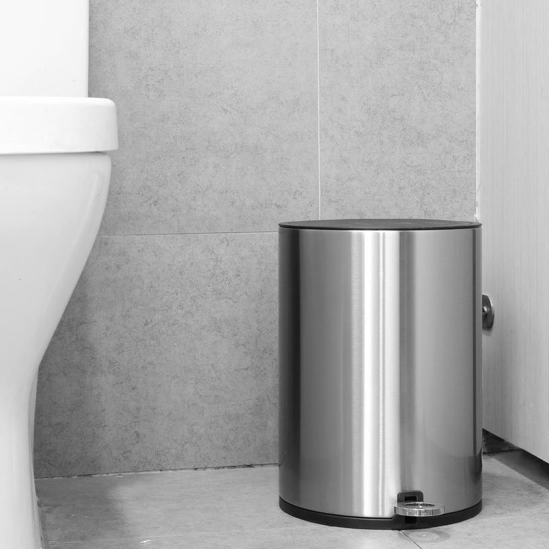 Jantex Round Brushed Steel Pedal Bin 6Ltr HT479