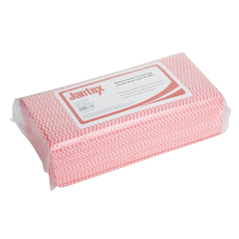 Jantex Washroom Cleaning Cloth Red (pack 50) HT494