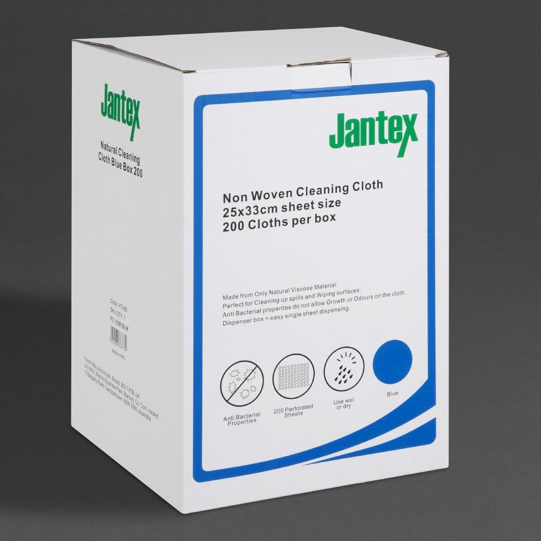 Jantex Green Compostable Cleaning Cloth Blue (Pack of 200) HT495