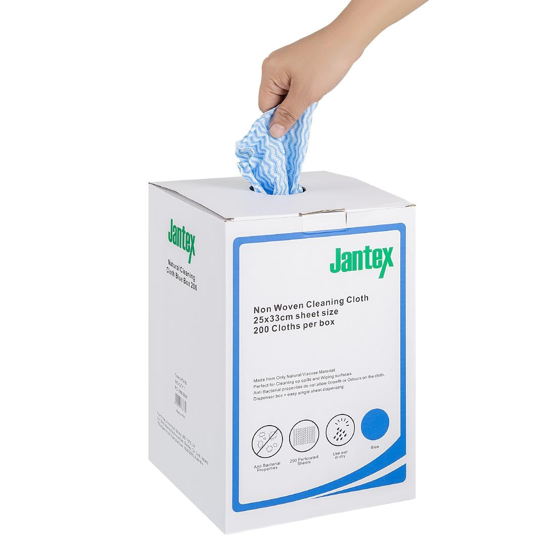 Jantex Green Compostable Cleaning Cloth Blue (Pack of 200) HT495