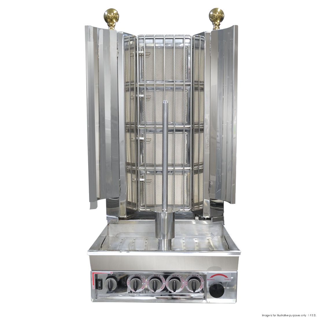 KMB4E Semi-automatic Kebab Machine Natural Gas 4 Burnner