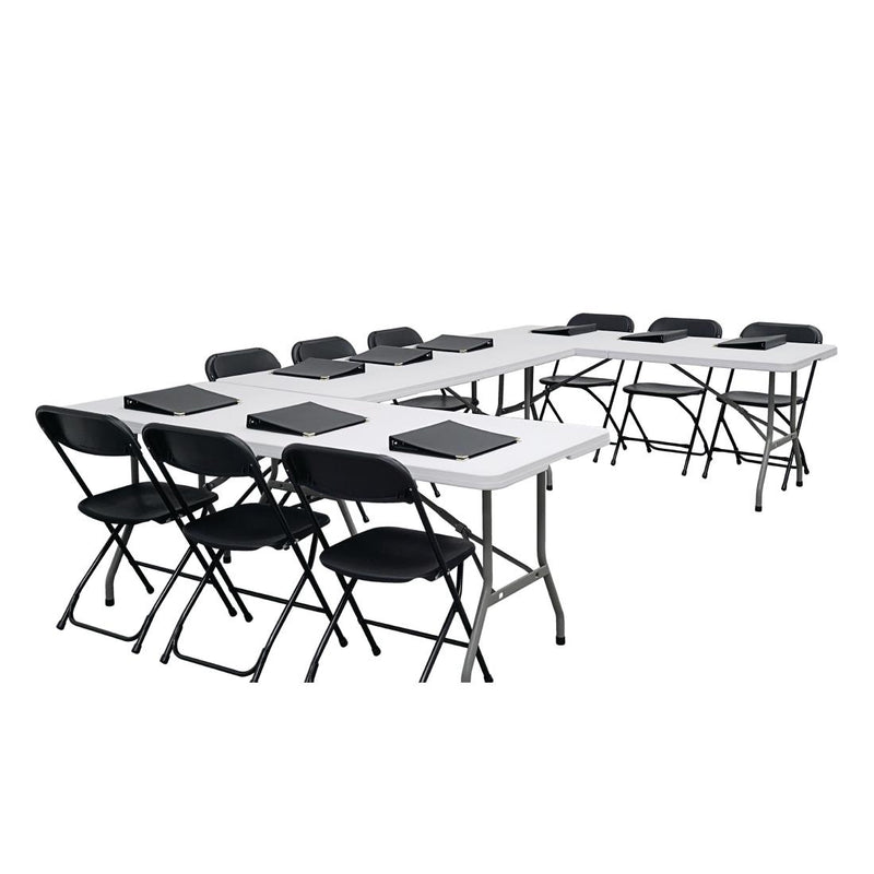 Bolero Centre Folding Utility Table 6ft White L001