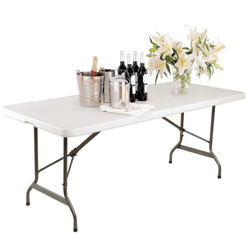 Bolero Centre Folding Utility Table 6ft White L001