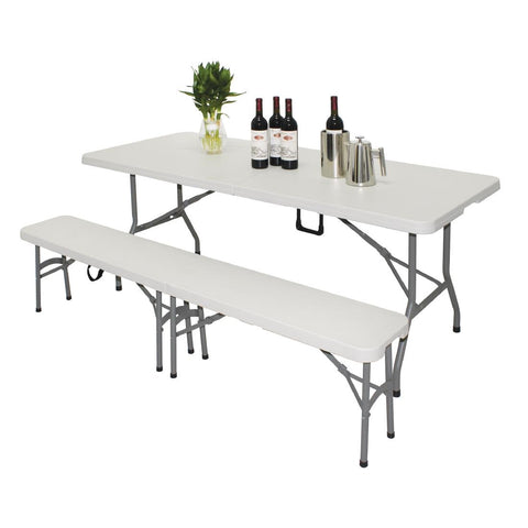 Bolero Centre Folding Utility Table 6ft White L001