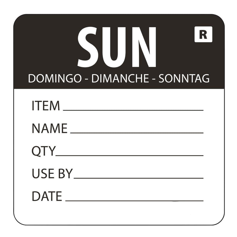 Vogue Removable Day of the Week Label Sunday L072