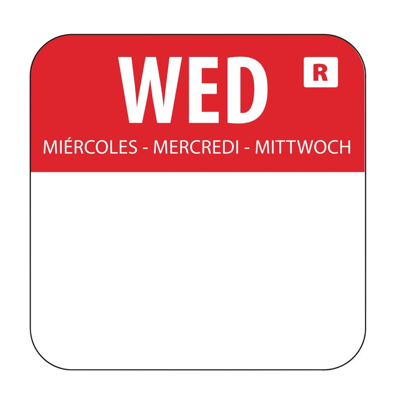 Vogue Removable Colour Coded Food Labels Wednesday L933