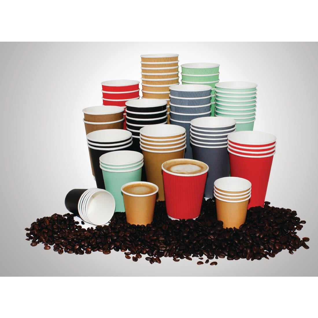 Fiesta Recyclable Takeaway Coffee Cups Single Wall Brown 340ml (Pack of 1000) GF032