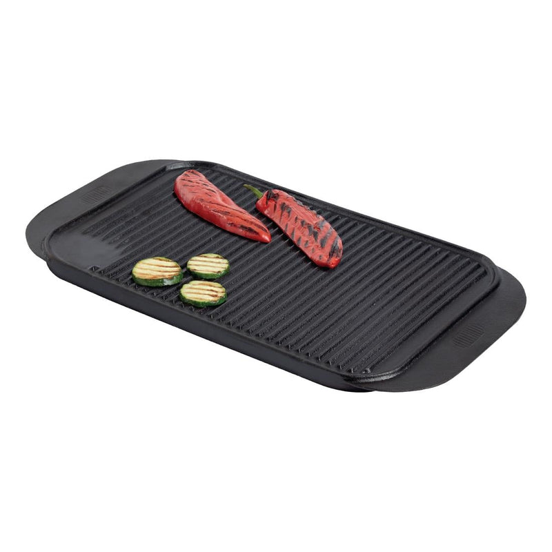 Vogue Reversible Cast Iron Double Griddle Pan M650