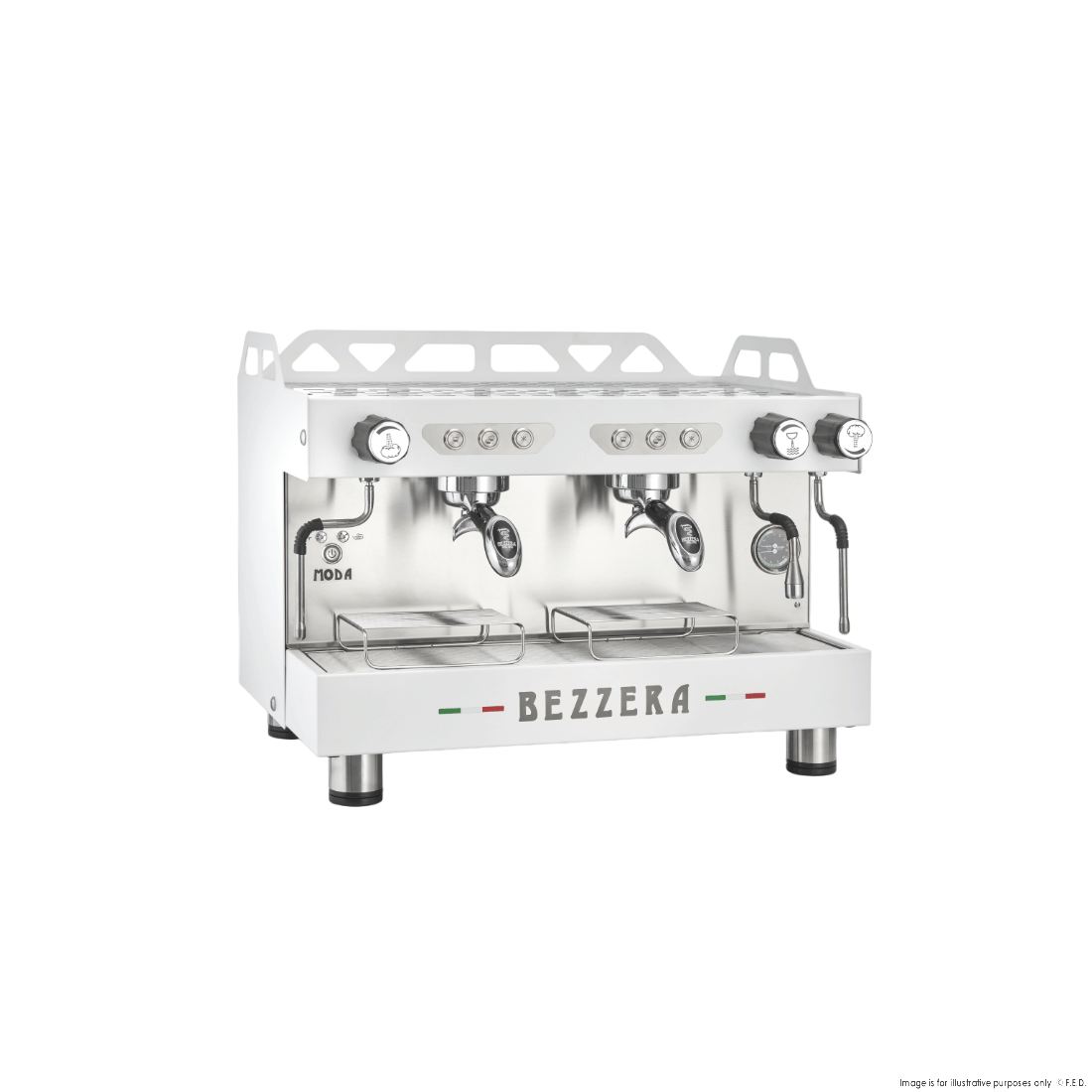 Bezzera Moda De 2 Group Espresso Machine White MODADE2W