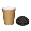 Special Offer Fiesta Recyclable Brown 225ml Hot Cups and Black Lids (Pack of 1000) SA430