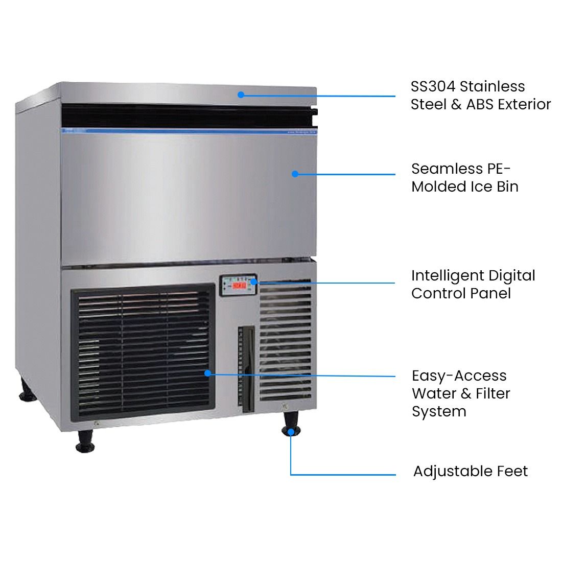 Blizzard Premium Under-Counter Ice Maker Large Cube Ice - SN-200P