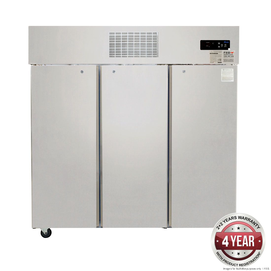 Thermaster Three Door SS Upright Storage Freezer - SUF1500