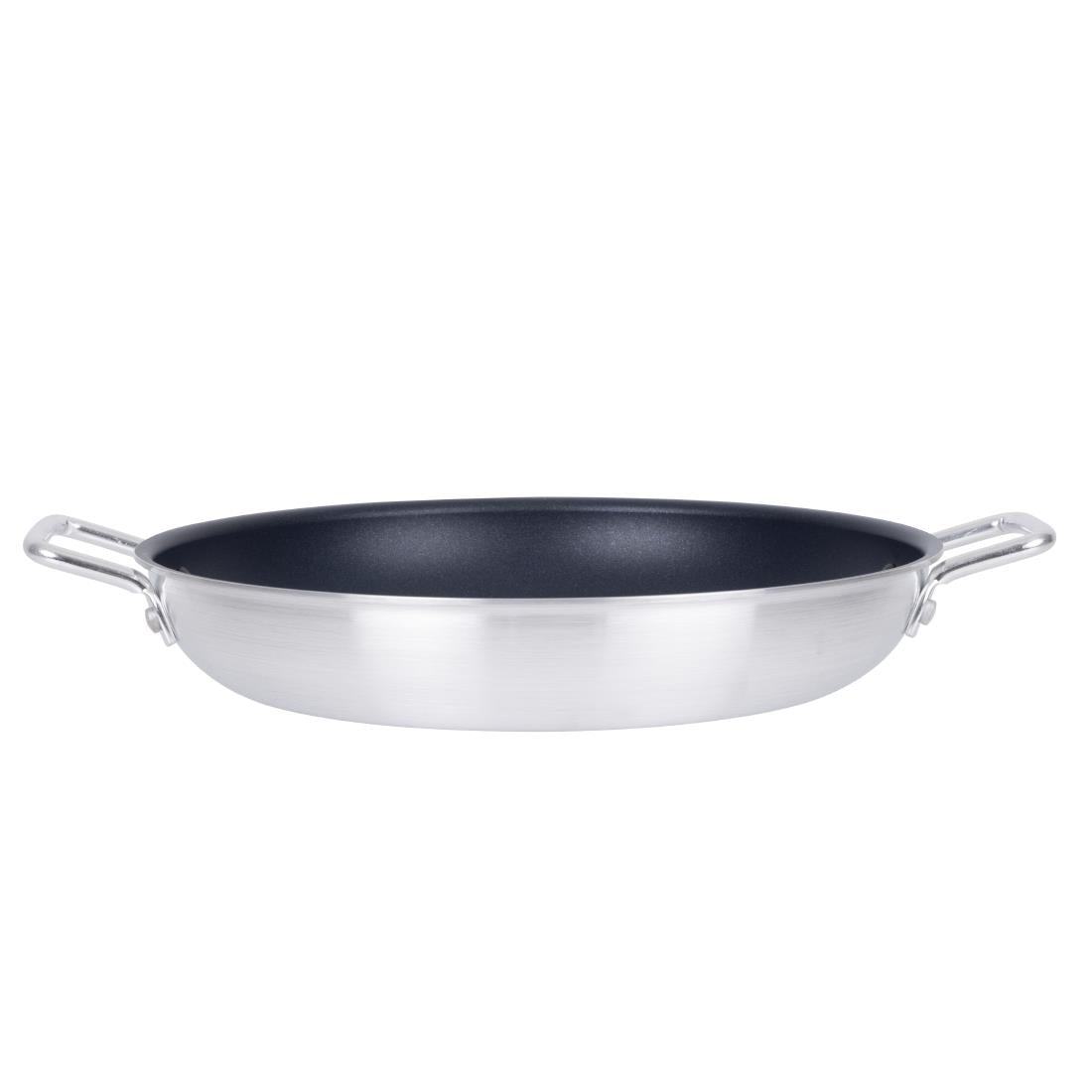 Vogue Aluminium Non-stick Teflon Platinum Plus Paella Pan 35cm HT990