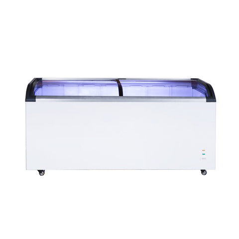 ST445 Thermaster Two Glass Sliding Lids Chest Freezer With Castors ST445