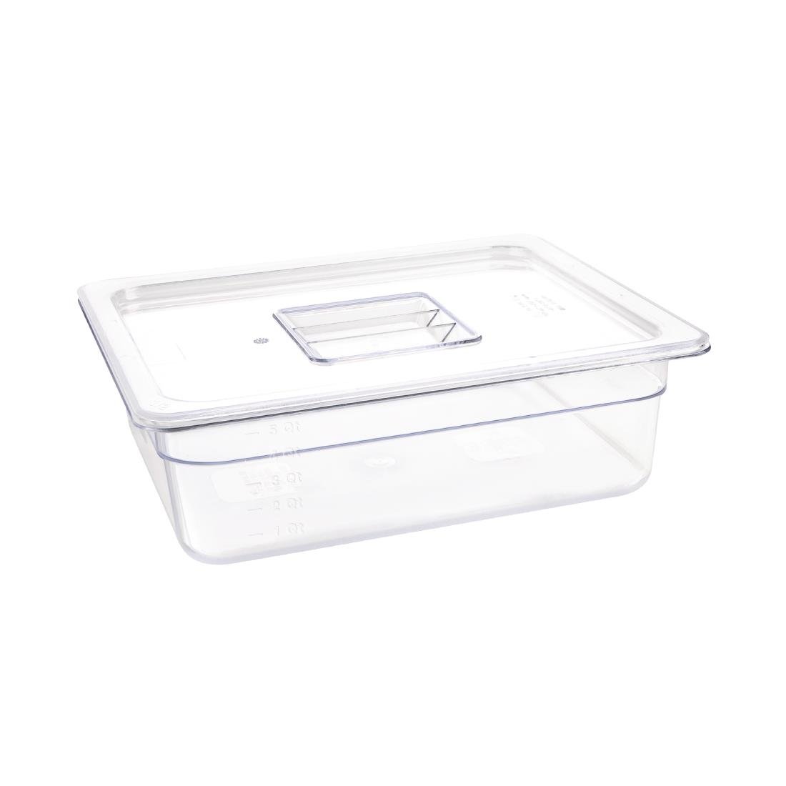 Vogue Clear Polycarbonate 1/2 Gastronorm Tray 100mm U229