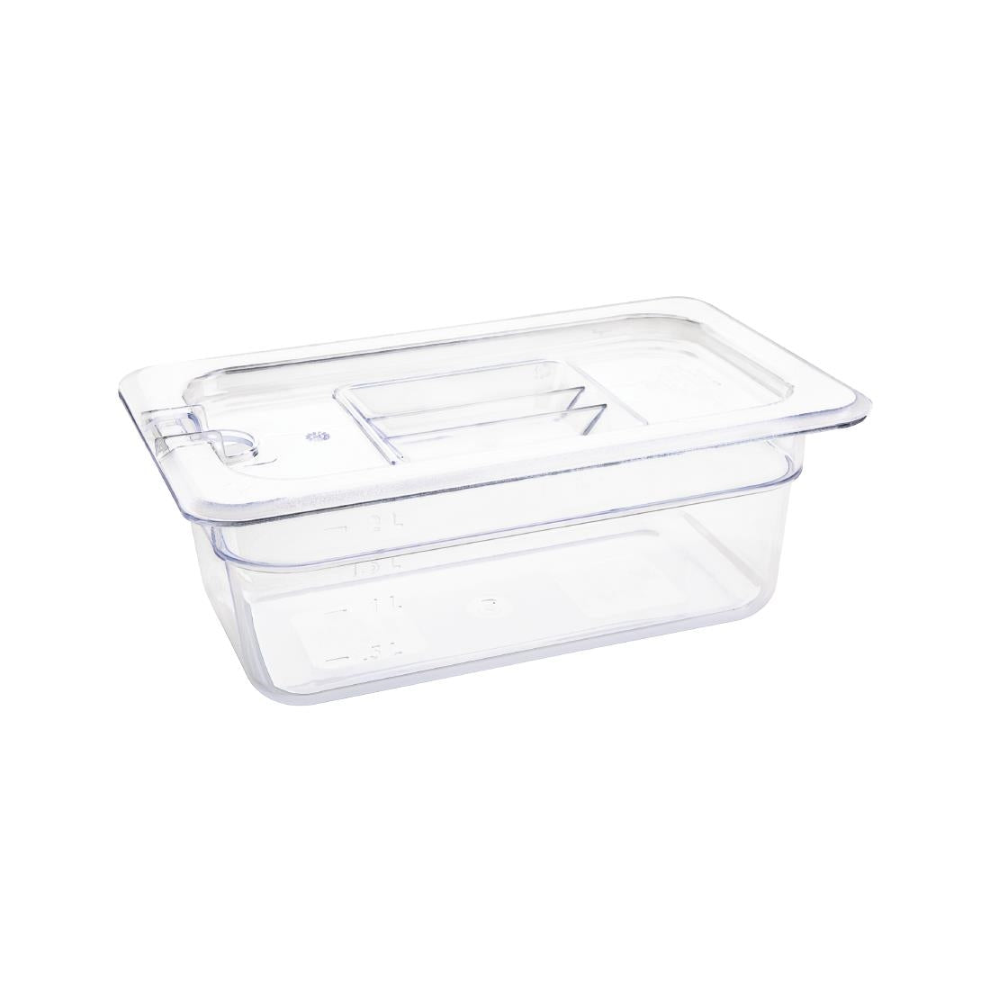 Vogue Clear Polycarbonate 1/4 Gastronorm Tray 100mm U237