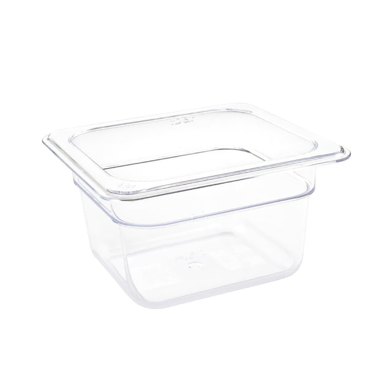Vogue Clear Polycarbonate 1/6 Gastronorm Tray 100mm U240