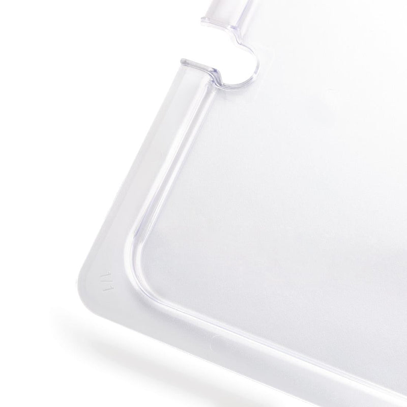 Vogue Clear Polycarbonate 1/1 Gastronorm Lid Notched U250