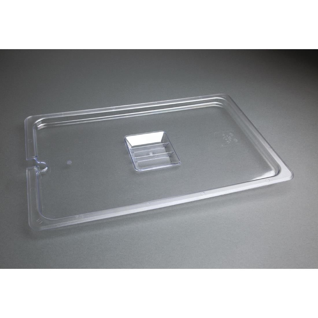 Vogue Clear Polycarbonate 1/1 Gastronorm Lid Notched U250