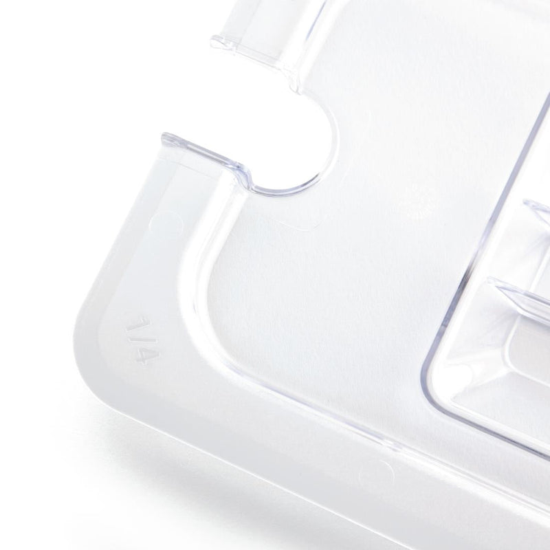 Vogue Clear Polycarbonate 1/4 Gastronorm Lid Notched U253