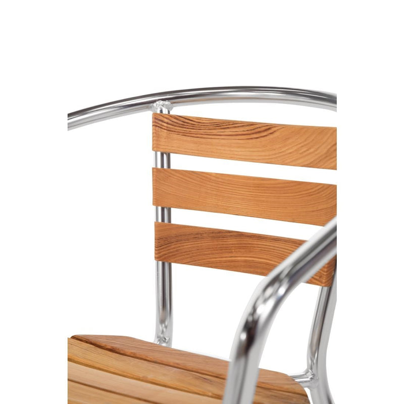 Bolero Aluminium & Ash Chairs (Pack of 4) U421