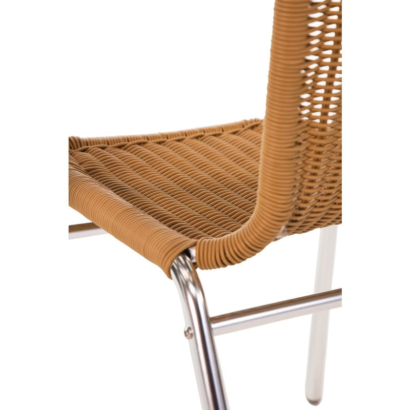 Bolero Natural Wicker Chair with Aluminium Frame (Pack 4) U422