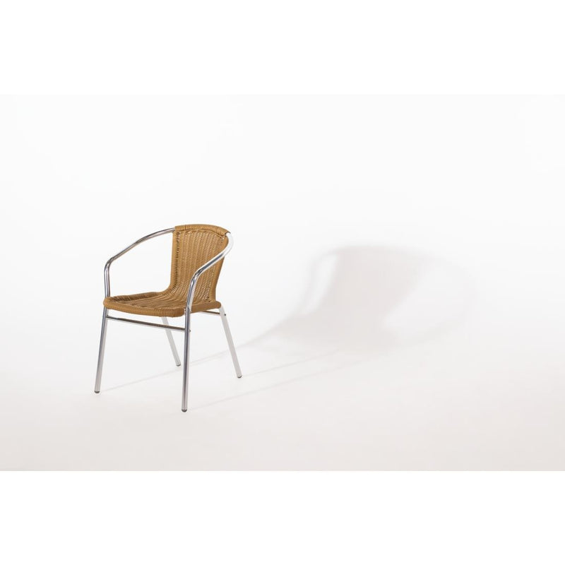 Bolero Natural Wicker Chair with Aluminium Frame (Pack 4) U422