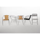 Bolero Black Wicker Chair with Aluminium Frame (Pack 4) U507