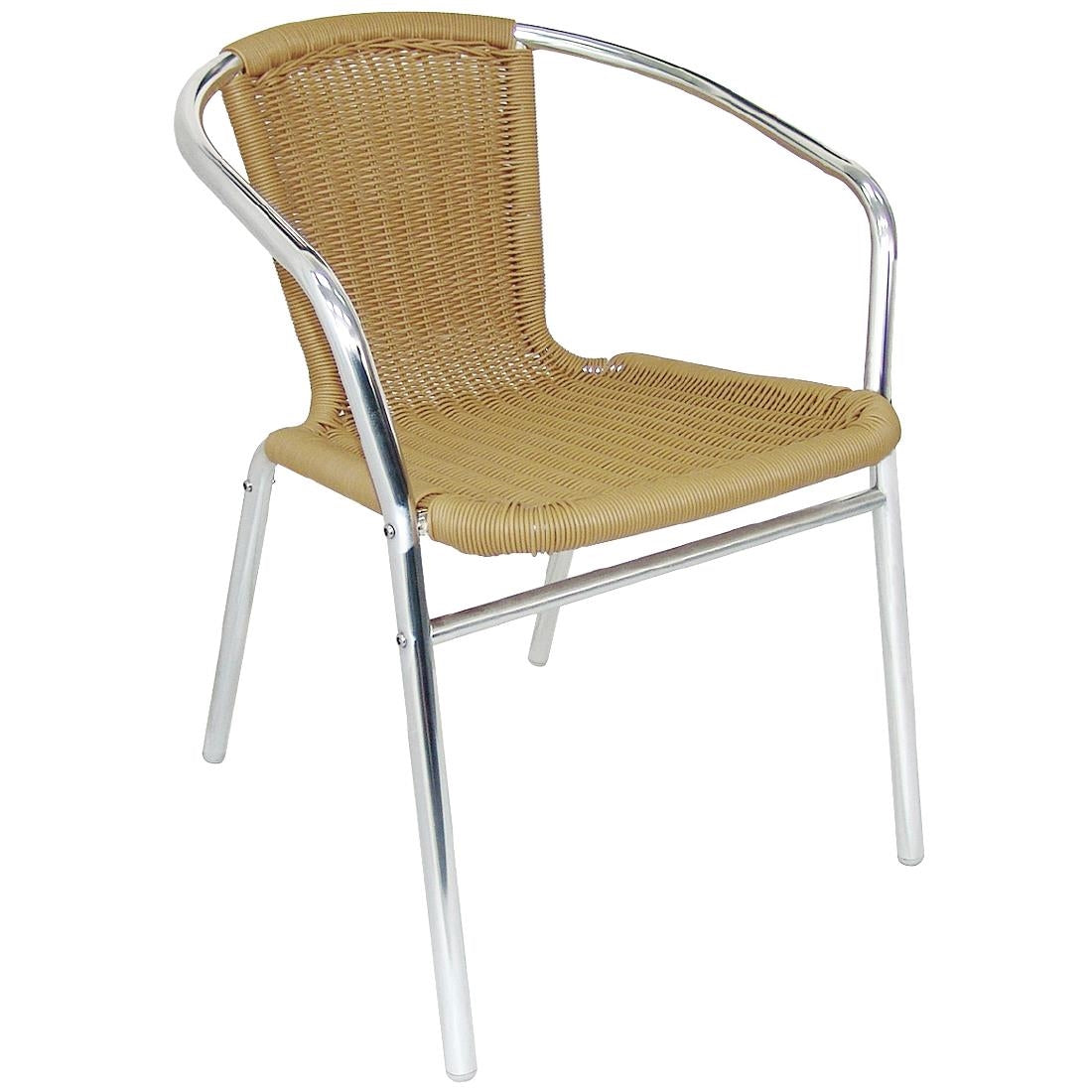 Bolero Natural Wicker Chair with Aluminium Frame (Pack 4) U422