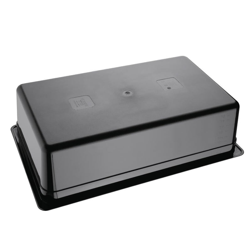 Vogue Black Polycarbonate 1/1 Gastronorm Tray 150mm U456