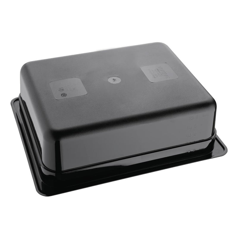Vogue Black Polycarbonate 1/2 Gastronorm Tray 100mm U459