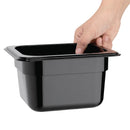 Vogue Black Polycarbonate 1/6 Gastronorm Tray 100mm U470