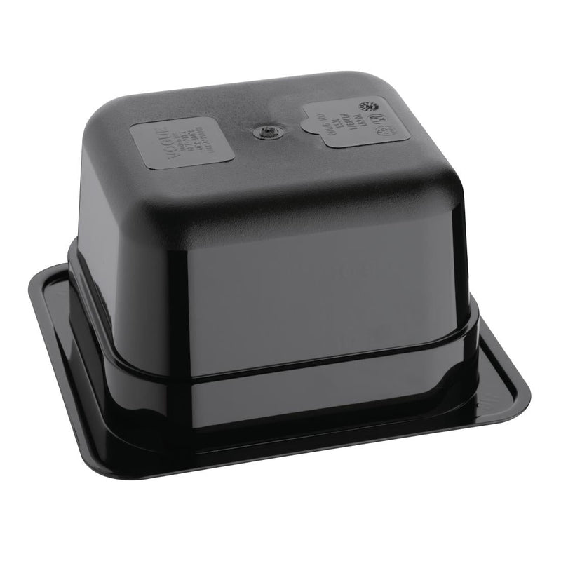 Vogue Black Polycarbonate 1/6 Gastronorm Tray 100mm U470