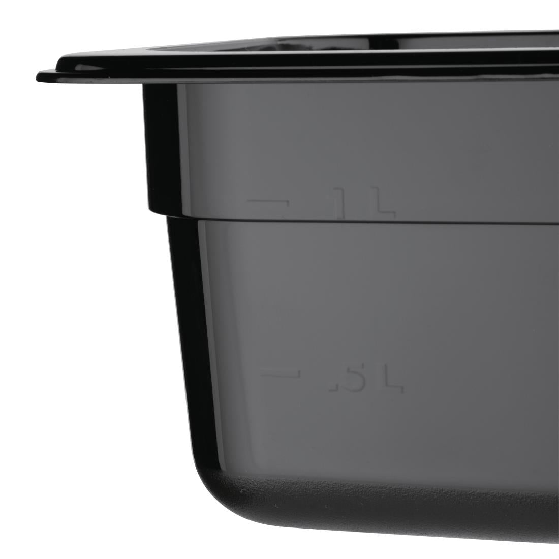 Vogue Black Polycarbonate 1/6 Gastronorm Tray 100mm U470