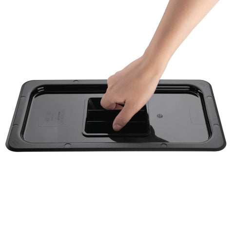 Vogue Black Polycarbonate 1/3 Gastronorm Lid U476