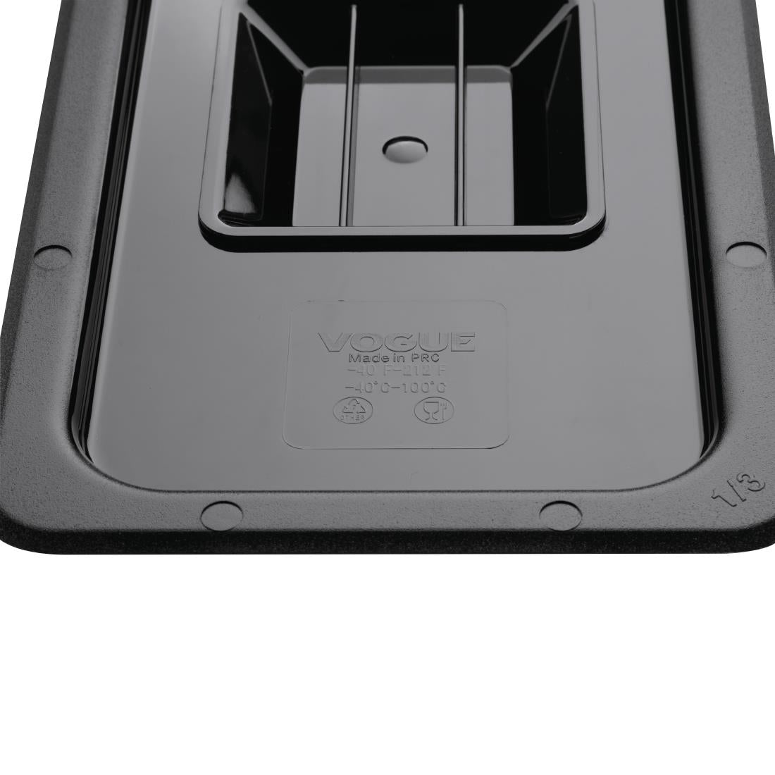 Vogue Black Polycarbonate 1/3 Gastronorm Lid U476