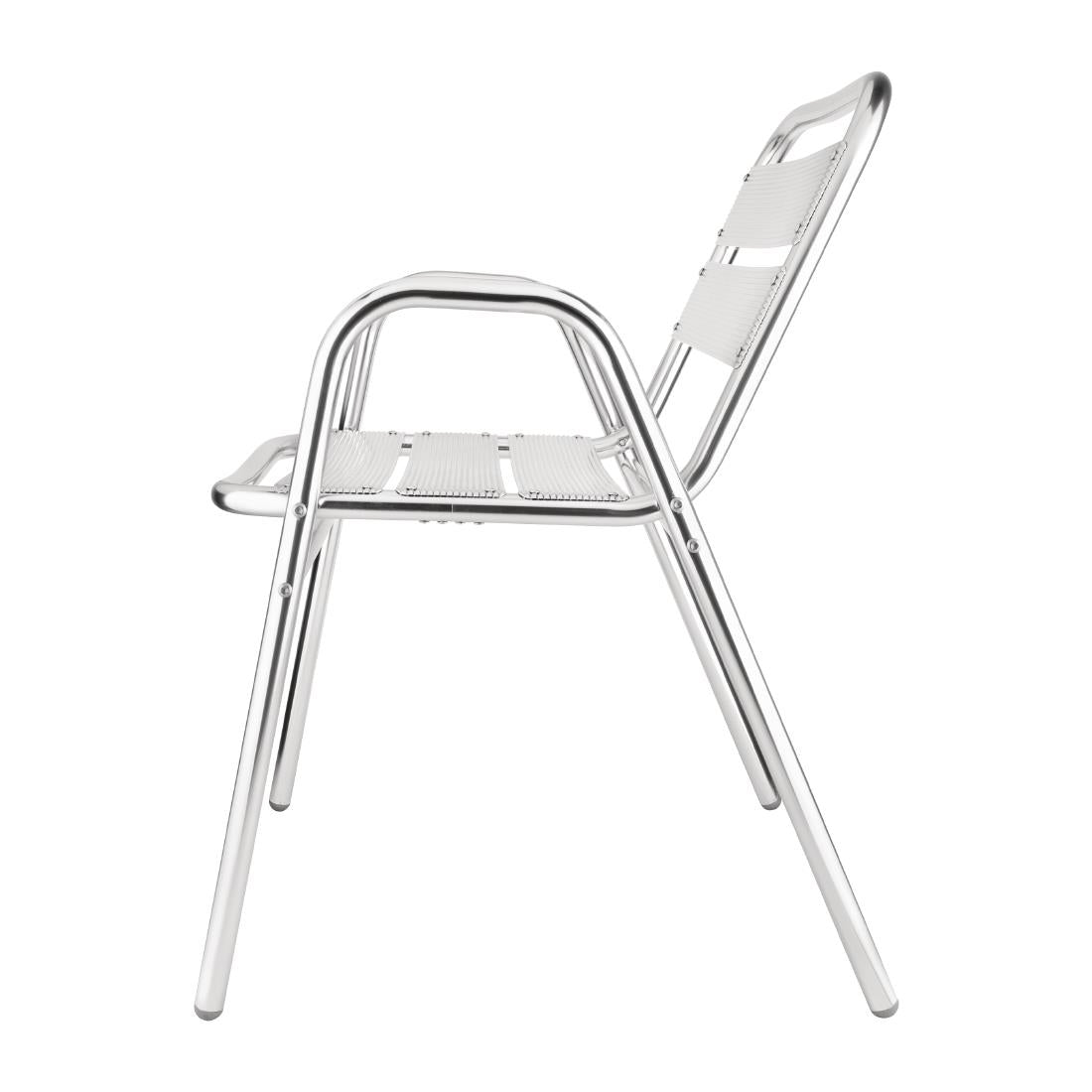 Bolero Aluminium Stacking Chairs Arched Arms (Pack of 4) U501