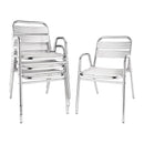 Bolero Aluminium Stacking Chairs Arched Arms (Pack of 4) U501