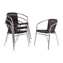 Bolero Black Wicker Chair with Aluminium Frame (Pack 4) U507