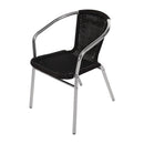 Bolero Black Wicker Chair with Aluminium Frame (Pack 4) U507