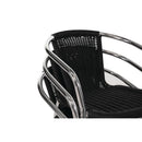 Bolero Black Wicker Chair with Aluminium Frame (Pack 4) U507