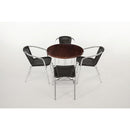 Bolero Black Wicker Chair with Aluminium Frame (Pack 4) U507