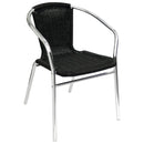 Bolero Black Wicker Chair with Aluminium Frame (Pack 4) U507