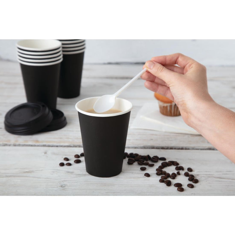 Fiesta Recyclable Takeaway Coffee Cups Single Wall Black 340ml (Pack of 1000) GF042
