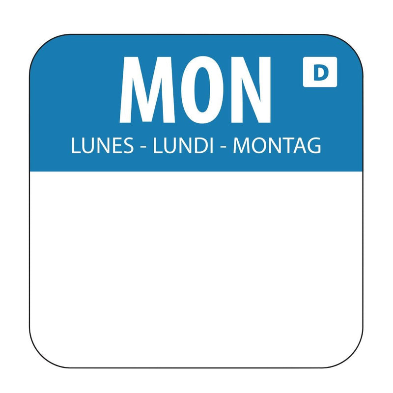 Vogue Dissolvable Food Rotation Labels Monday U777