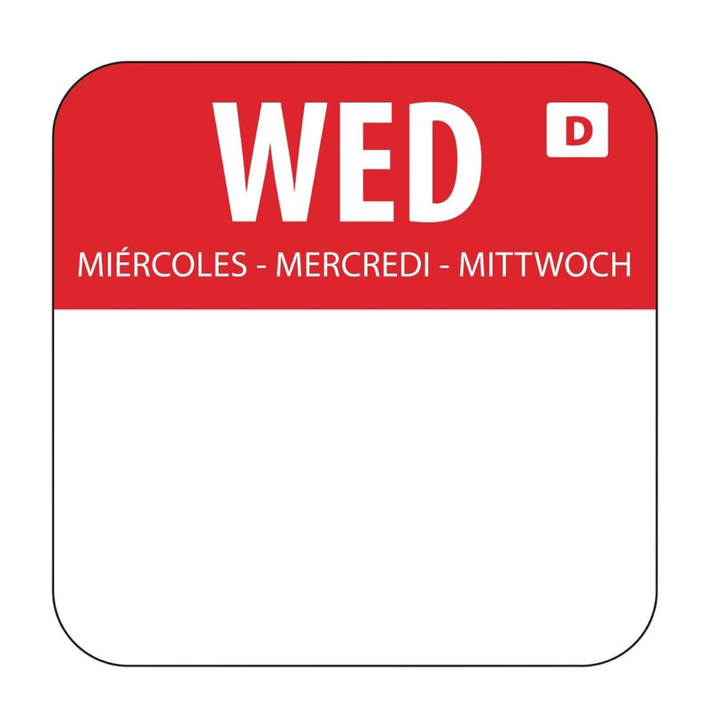 Vogue Dissolvable Food Rotation Labels Wednesday U779
