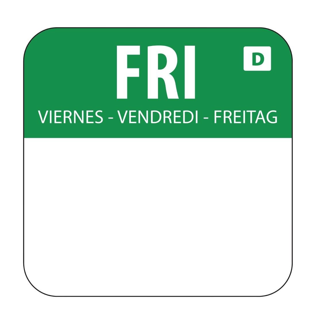 Vogue Dissolvable Food Rotation Labels Friday U781