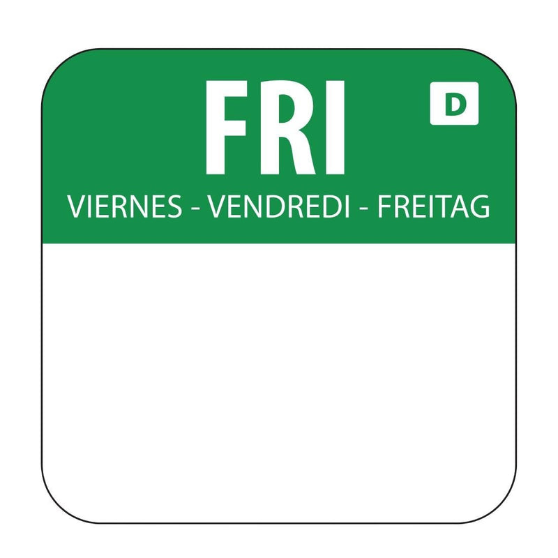 Vogue Dissolvable Food Rotation Labels Friday U781